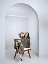 Load image into Gallery viewer, Black Tailored Jacket With Wide Leg Pants