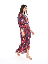 Load image into Gallery viewer, Wine Starry Drape Dress