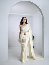 Load image into Gallery viewer, Cream Classic Saree With Diamond Blouse