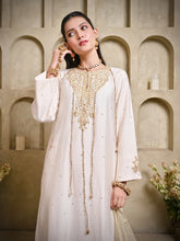 Load image into Gallery viewer, Off White Keri Straight Long Kurta With Pant & Dupatta
