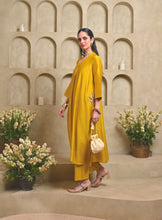 Load image into Gallery viewer, Mustard Lotus Pocket Kurta Set