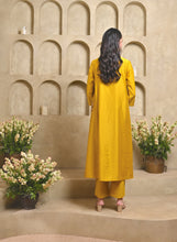 Load image into Gallery viewer, Mustard Lotus Pocket Kurta Set