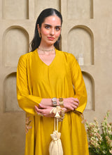 Load image into Gallery viewer, Mustard Lotus Pocket Kurta Set