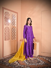 Load image into Gallery viewer, Purple Flower Kurta Set