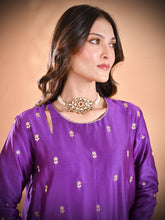 Load image into Gallery viewer, Purple Flower Kurta Set