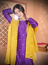 Load image into Gallery viewer, Purple Flower Kurta Set