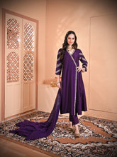 Load image into Gallery viewer, Deep Purple Angrakha Kurta Set