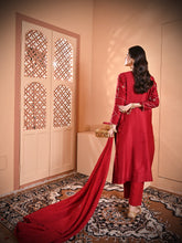 Load image into Gallery viewer, Maroon Jaal Classic Kurta Set