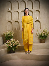 Load image into Gallery viewer, Yellow Kali Kurta With Salwar & Dupatta