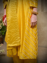 Load image into Gallery viewer, Yellow Kali Kurta With Salwar & Dupatta