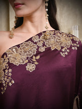 Load image into Gallery viewer, Dark Wine One Shoulder Dress Set