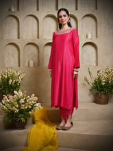 Load image into Gallery viewer, Hot Pink Straight Kurta With Dhoti Set