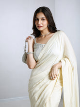 Load image into Gallery viewer, Cream Classic Saree With Diamond Blouse