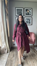 Load image into Gallery viewer, Maroon Drape Dress