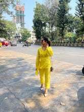 Load image into Gallery viewer, Yellow Chand Wrap Co-ord Set
