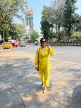 Load image into Gallery viewer, Yellow Chand Wrap Co-ord Set