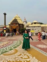 Load image into Gallery viewer, Rama Green Mogra Anarkali Set