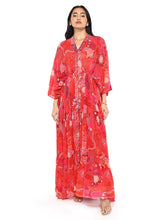Load image into Gallery viewer, Red Layered Kaftan With Pant