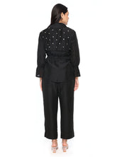 Load image into Gallery viewer, Black Floral Trench Set