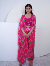 Load image into Gallery viewer, Straight Pants With Blouse And Cape