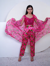 Load image into Gallery viewer, Straight Pants With Blouse And Cape