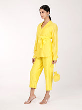 Load image into Gallery viewer, Yellow Chand Wrap Co-ord Set