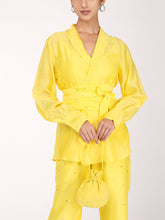 Load image into Gallery viewer, Yellow Chand Wrap Co-ord Set