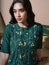Load image into Gallery viewer, Rama Green Floral Jaal Kurta Garara Set
