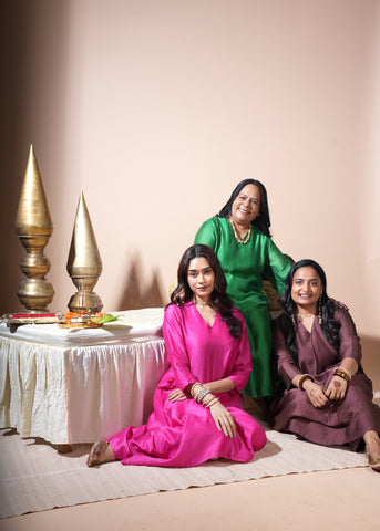 Pink Badla/Mukeish Kurta With Lumpi Pants