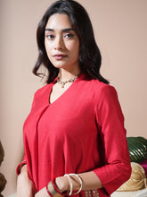 Load image into Gallery viewer, Red Keri Pocket Kurta Set
