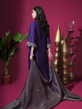 Load image into Gallery viewer, Deep Purple Scallop Kurta Set
