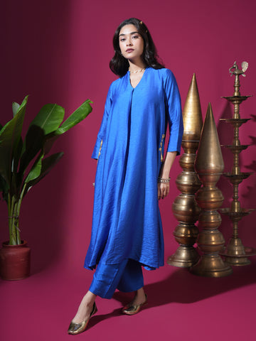 Royal Blue Mor Pocket Kurta Set