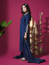 Load image into Gallery viewer, Navy Blue Keri Long Kurta Set
