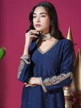 Load image into Gallery viewer, Navy Blue Keri Long Kurta Set
