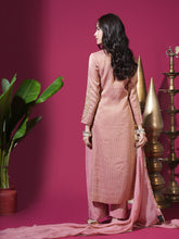 Load image into Gallery viewer, Rose Asopalav Leaf Stripe Kurta Set
