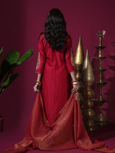 Load image into Gallery viewer, Red Asopalav Long Kurta Set
