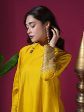 Load image into Gallery viewer, Mustard Cape Kurta Set
