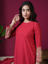 Load image into Gallery viewer, Red Sequence Long Kurta Set
