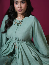 Load image into Gallery viewer, Sage Green Peplum Palazzo Set
