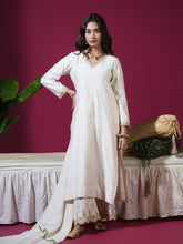 Load image into Gallery viewer, Off White V Neck Marori Kurta Set
