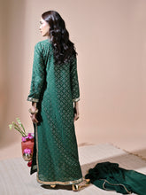 Load image into Gallery viewer, Bottle Green Zari Butta Kaftan Kurta Set
