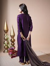 Load image into Gallery viewer, Deep Purple Asopalav Long Kurta Set
