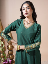 Load image into Gallery viewer, Rama Green Keri Long Kurta Set
