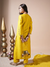 Load image into Gallery viewer, Mustard Keri Long Kurta Set
