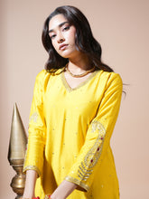 Load image into Gallery viewer, Mustard Keri Long Kurta Set
