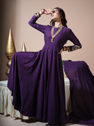 Deep Purple Paan Anarkali
