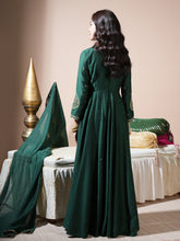 Load image into Gallery viewer, Bottle Green Paan Anarkali
