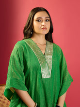 Load image into Gallery viewer, Green Crinkle Kaftan Set
