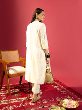 Load image into Gallery viewer, Off-White Embroidered Pocket Kurta Set
