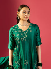 Load image into Gallery viewer, Rama Green Kurta With Garara Set
